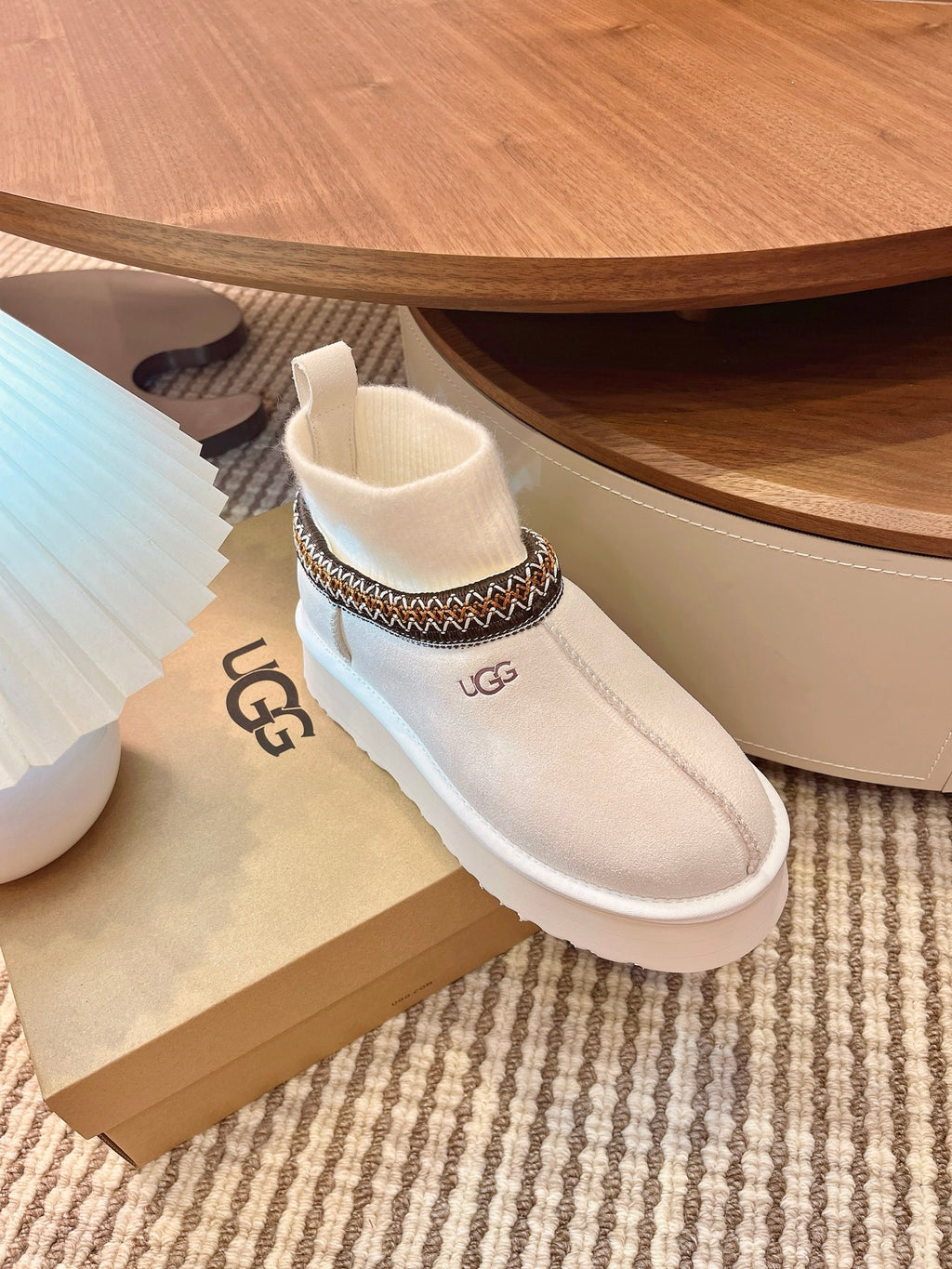 U*G 2025 Ethnic Style Wool Sock Snow Boots