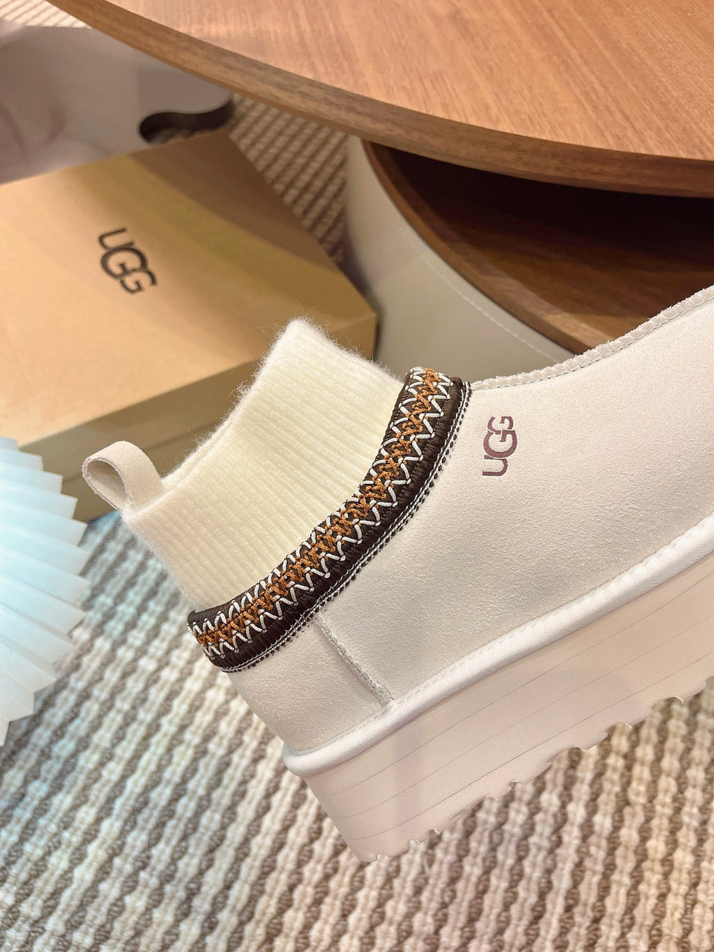 U*G 2025 Ethnic Style Wool Sock Snow Boots