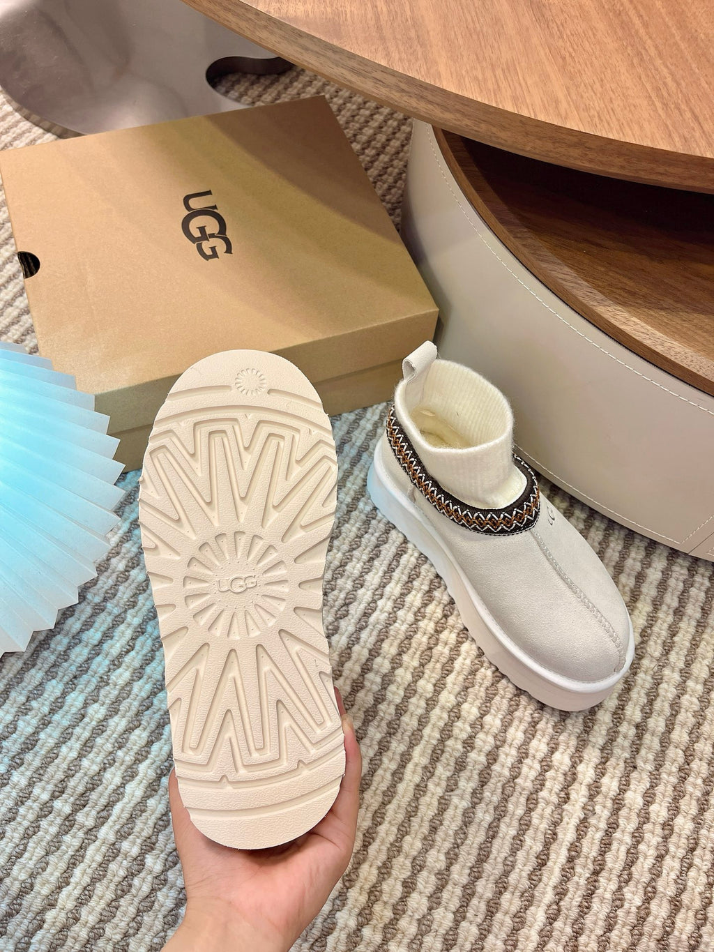 U*G 2025 Ethnic Style Wool Sock Snow Boots