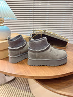 U*G 2025 Ethnic Style Wool Sock Snow Boots