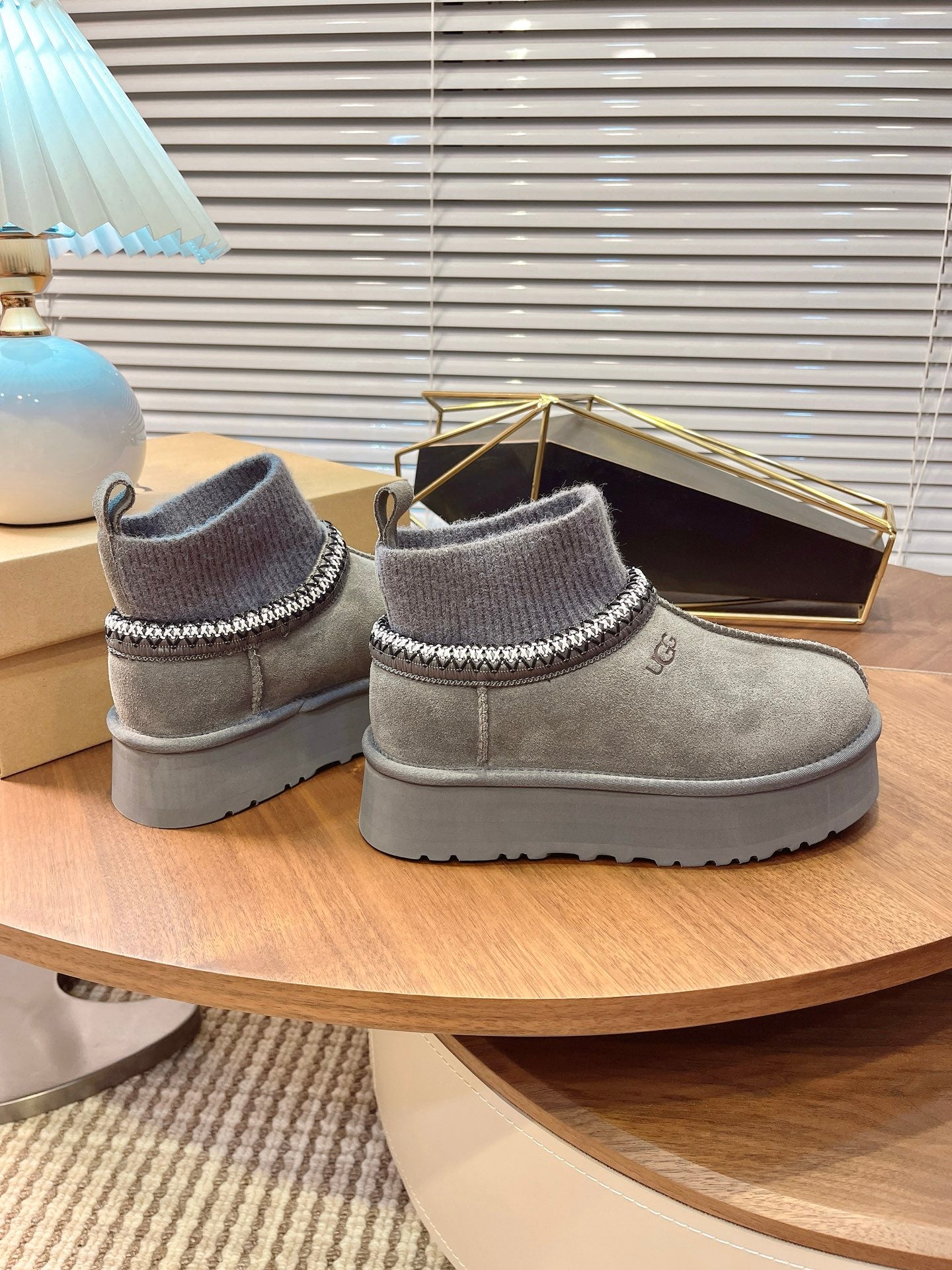 U*G 2025 Ethnic Style Wool Sock Snow Boots