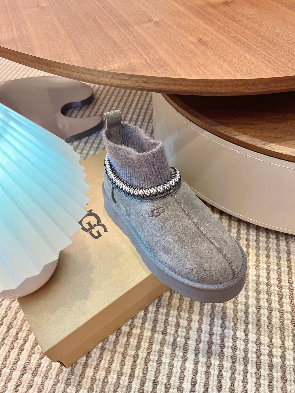 U*G 2025 Ethnic Style Wool Sock Snow Boots