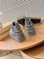 U*G 2025 Ethnic Style Wool Sock Snow Boots