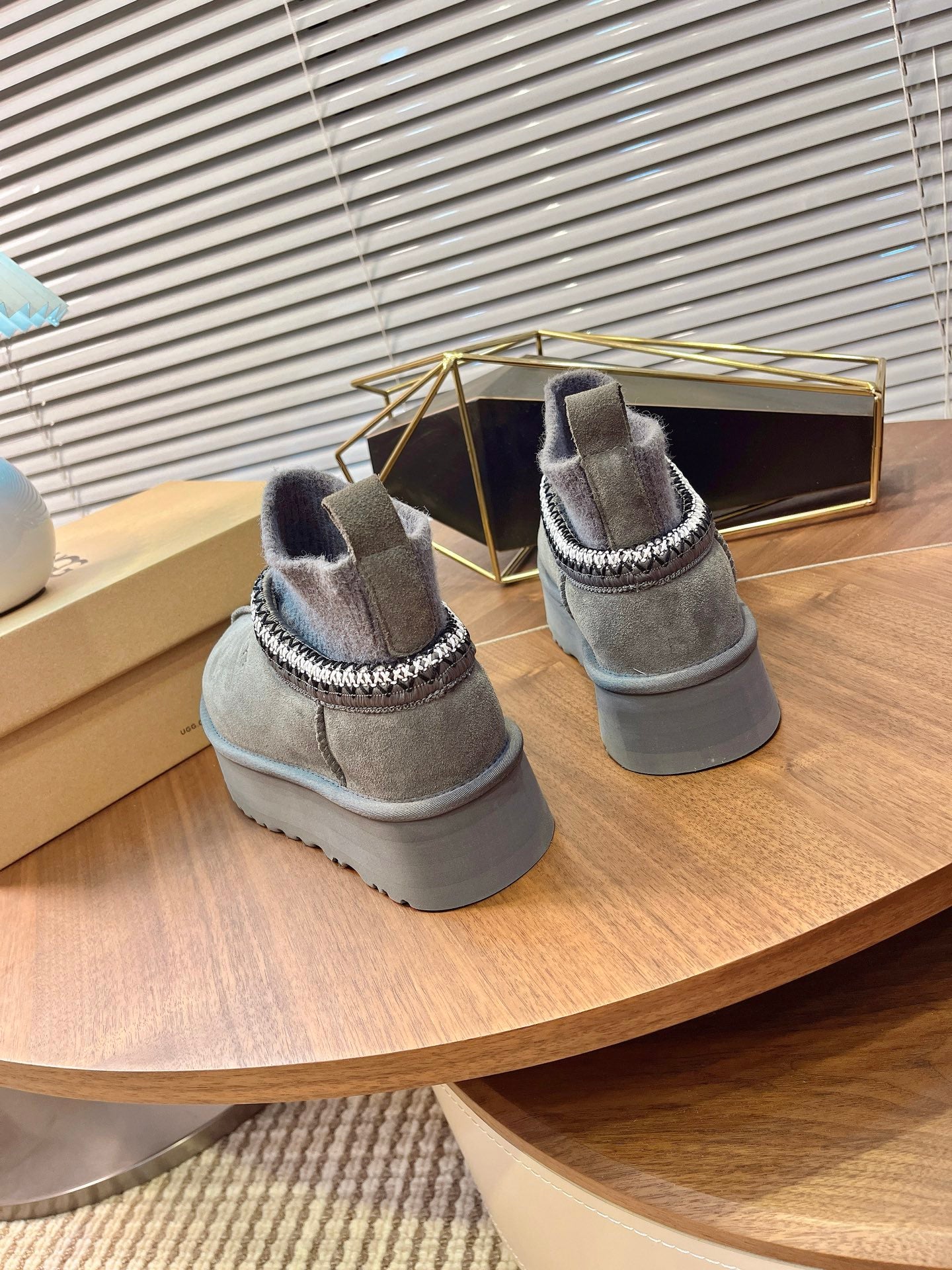 U*G 2025 Ethnic Style Wool Sock Snow Boots