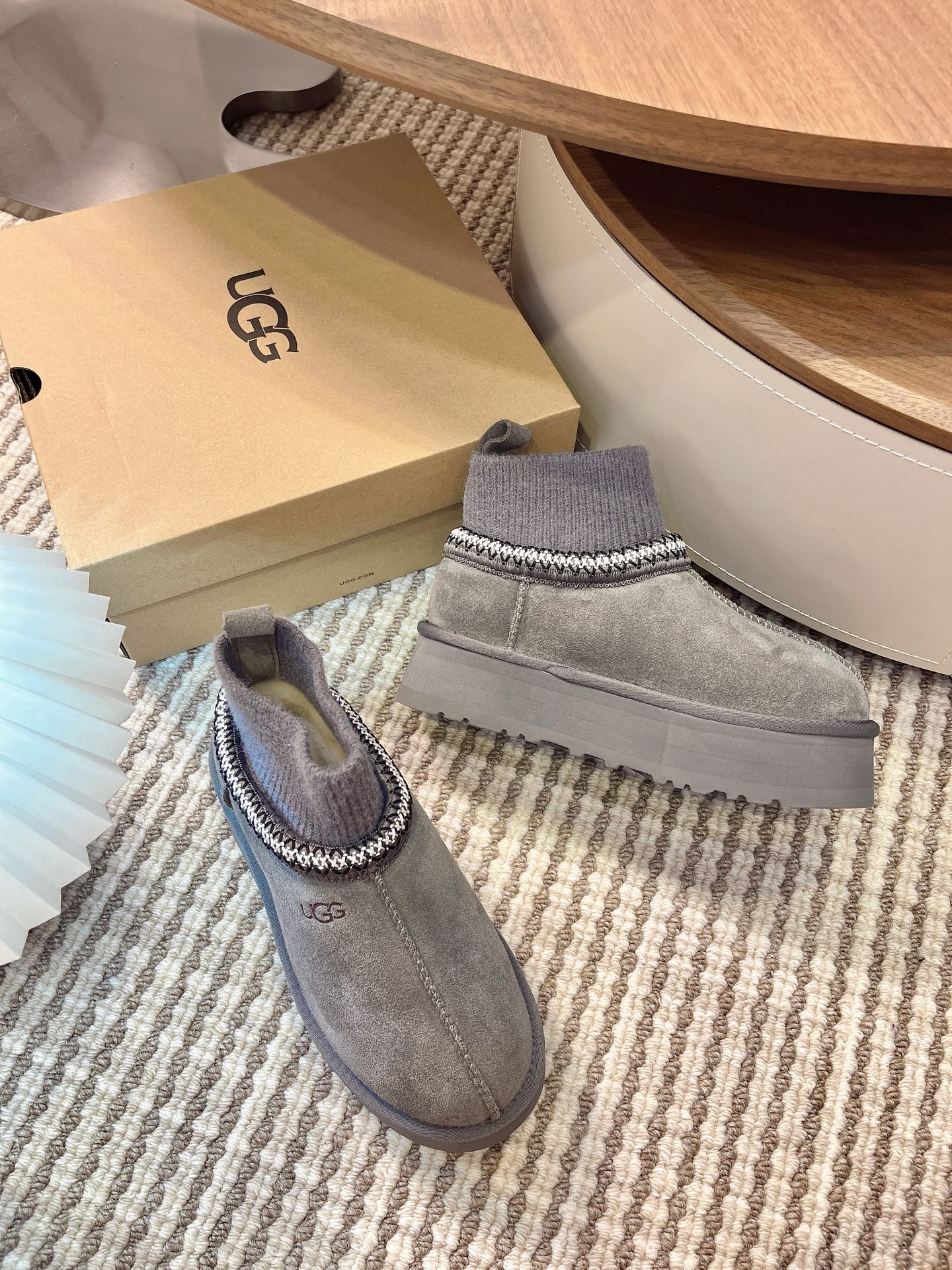 U*G 2025 Ethnic Style Wool Sock Snow Boots