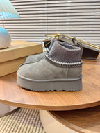 U*G 2025 Ethnic Style Wool Sock Snow Boots