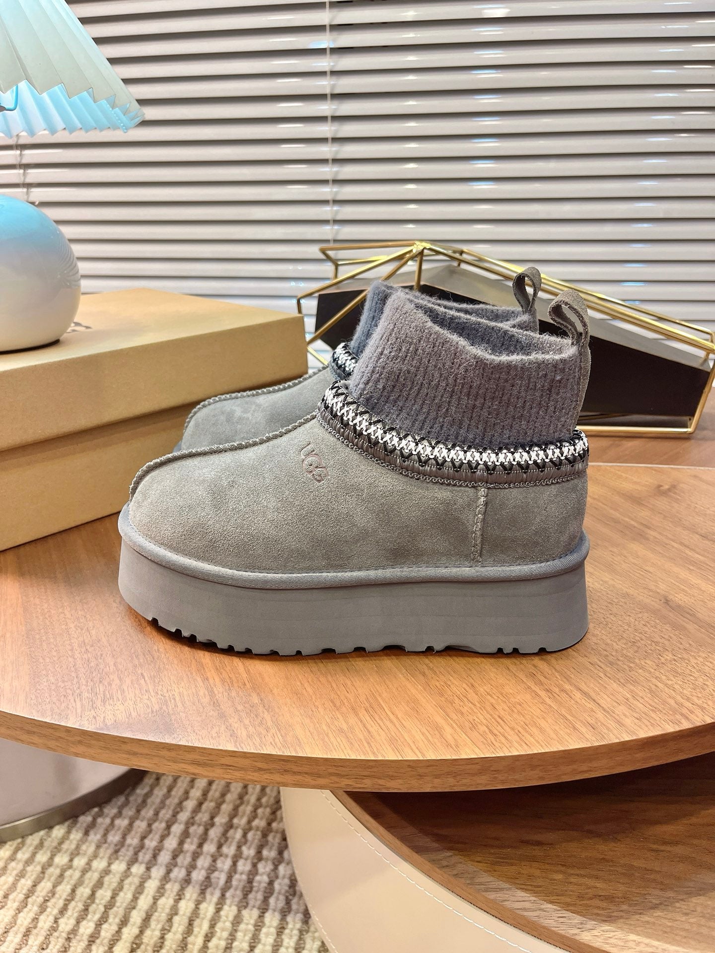 U*G 2025 Ethnic Style Wool Sock Snow Boots