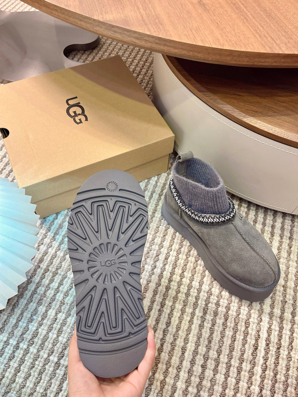 U*G 2025 Ethnic Style Wool Sock Snow Boots