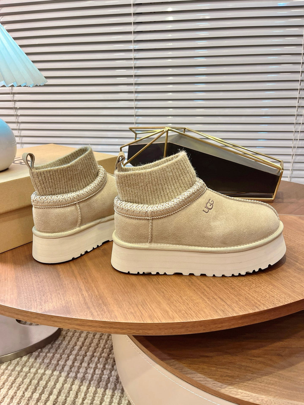 U*G 2025 Ethnic Style Wool Sock Snow Boots