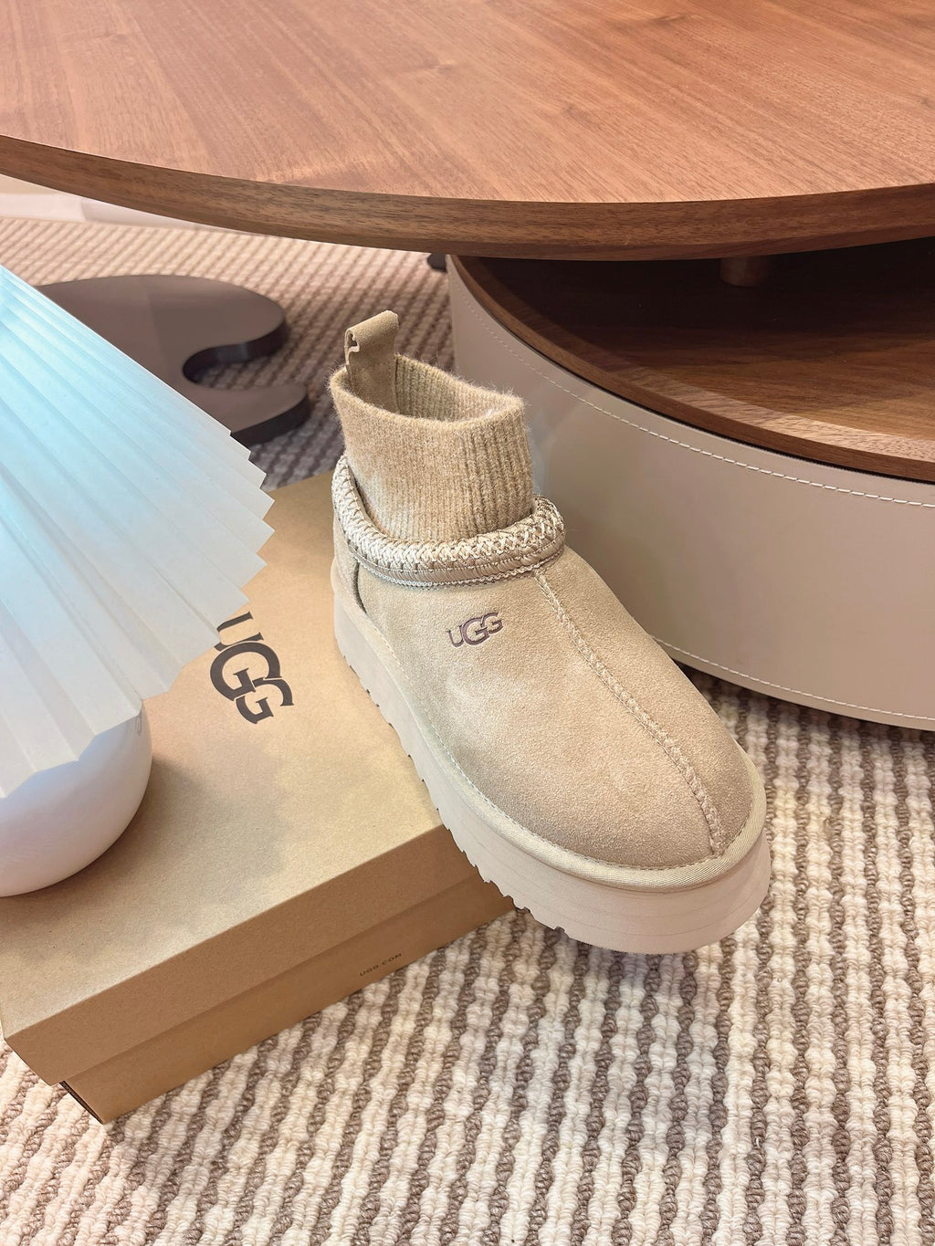 U*G 2025 Ethnic Style Wool Sock Snow Boots