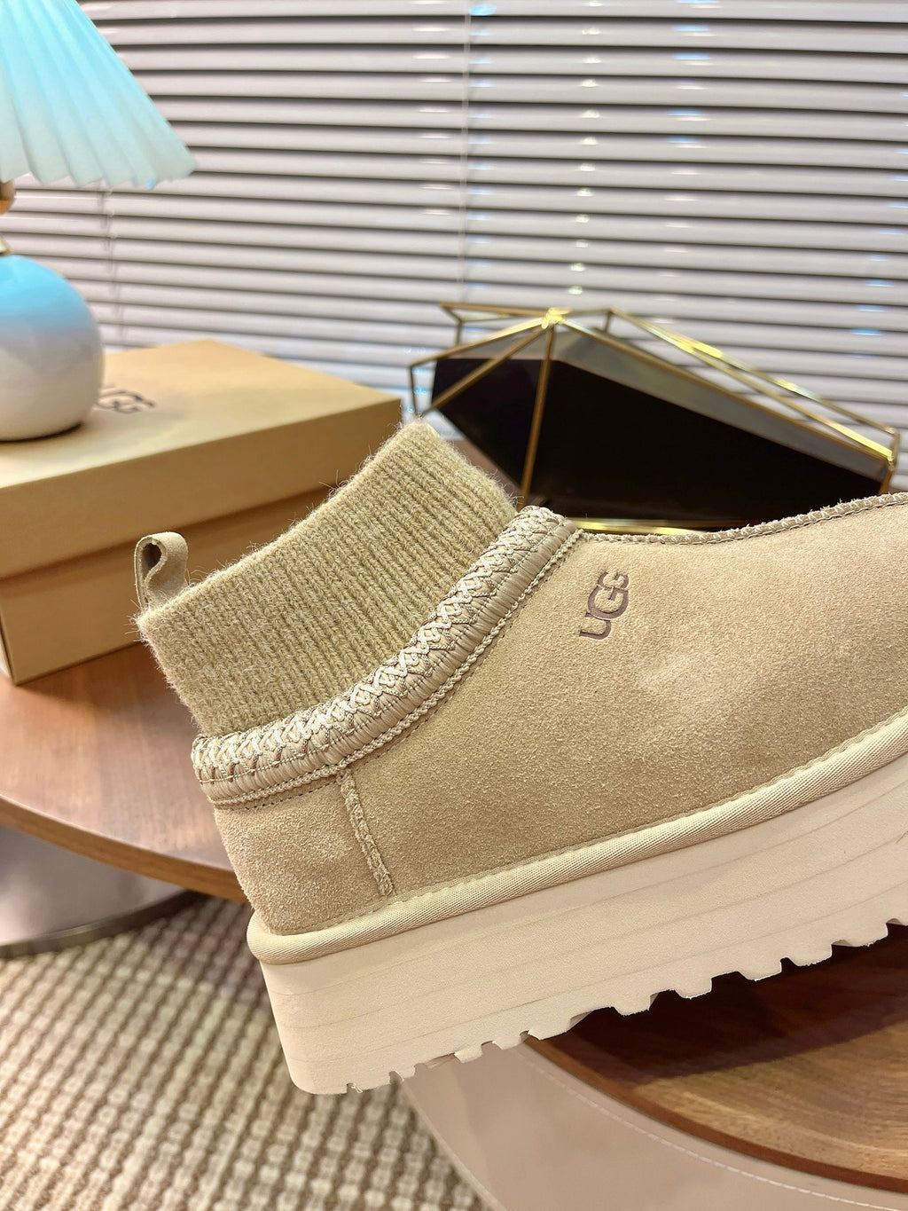 U*G 2025 Ethnic Style Wool Sock Snow Boots