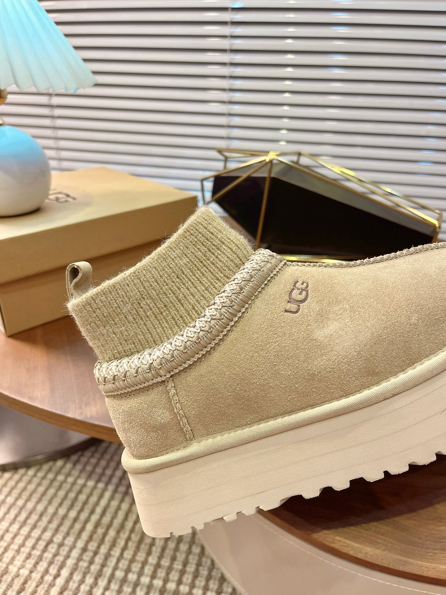 U*G 2025 Ethnic Style Wool Sock Snow Boots