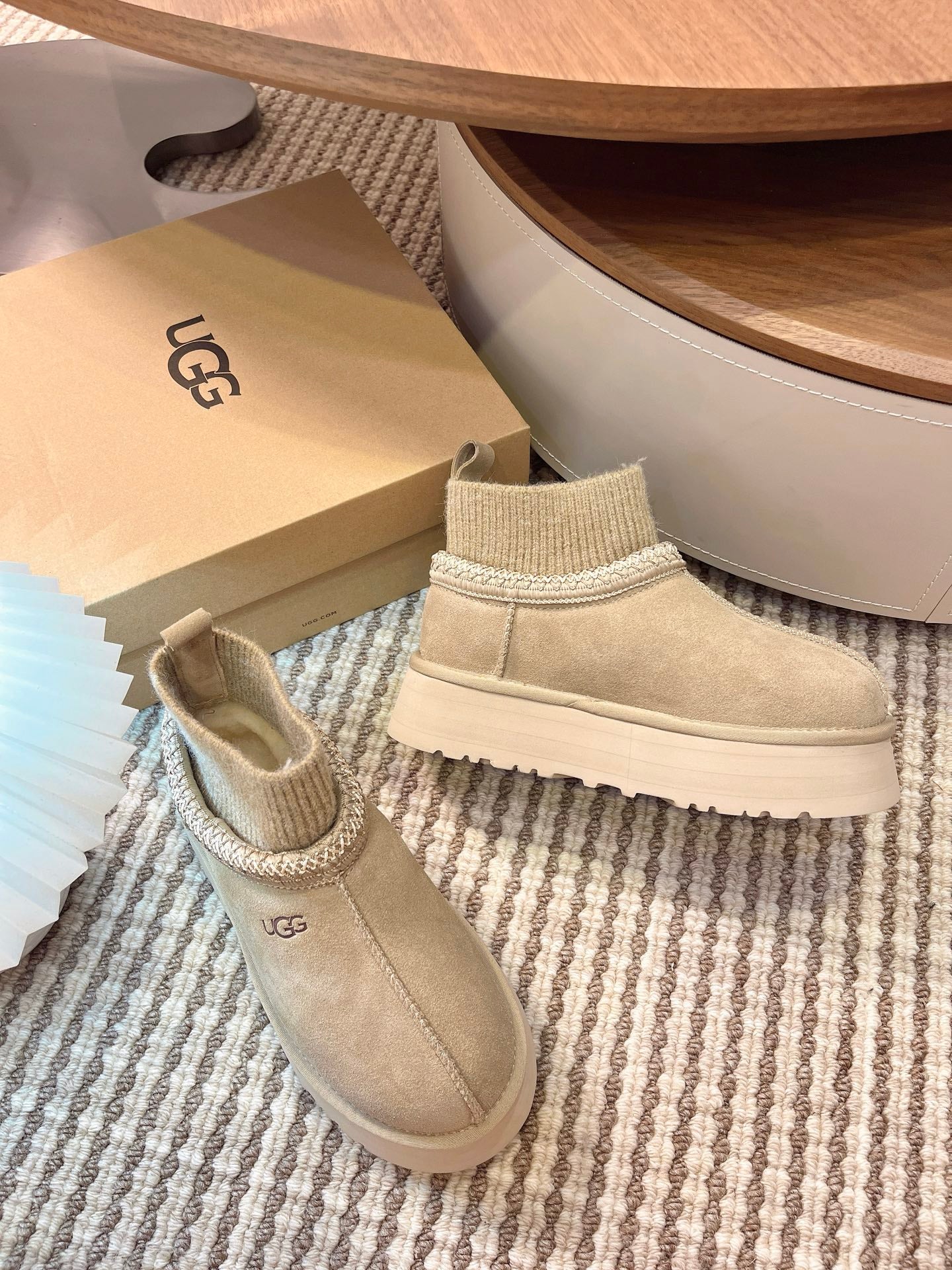 U*G 2025 Ethnic Style Wool Sock Snow Boots