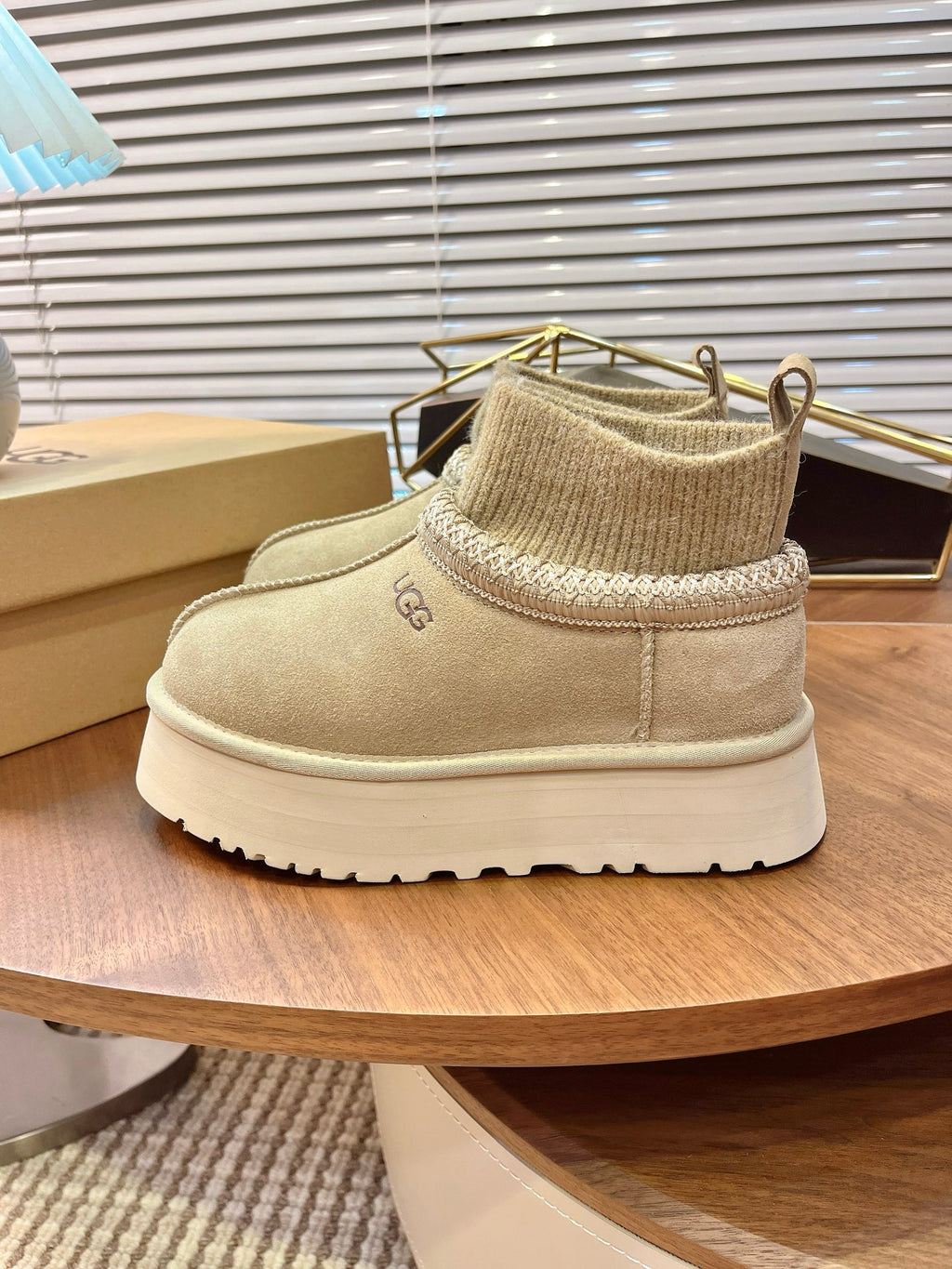U*G 2025 Ethnic Style Wool Sock Snow Boots
