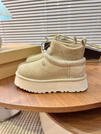 U*G 2025 Ethnic Style Wool Sock Snow Boots
