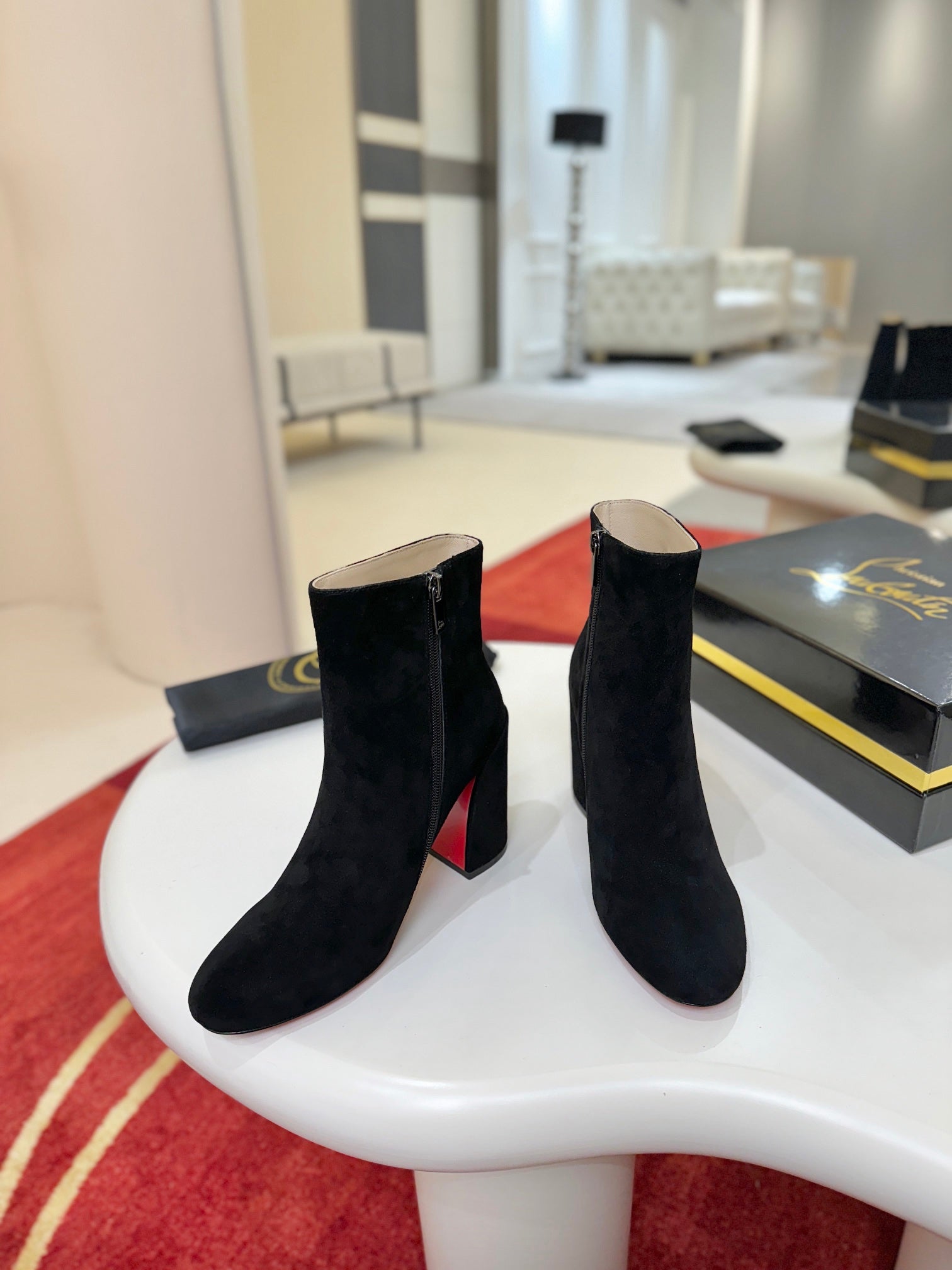 Jane Square-Heel Ankle Boots
