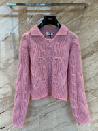 Aran Mohair Wool Sweater – Polo Collar