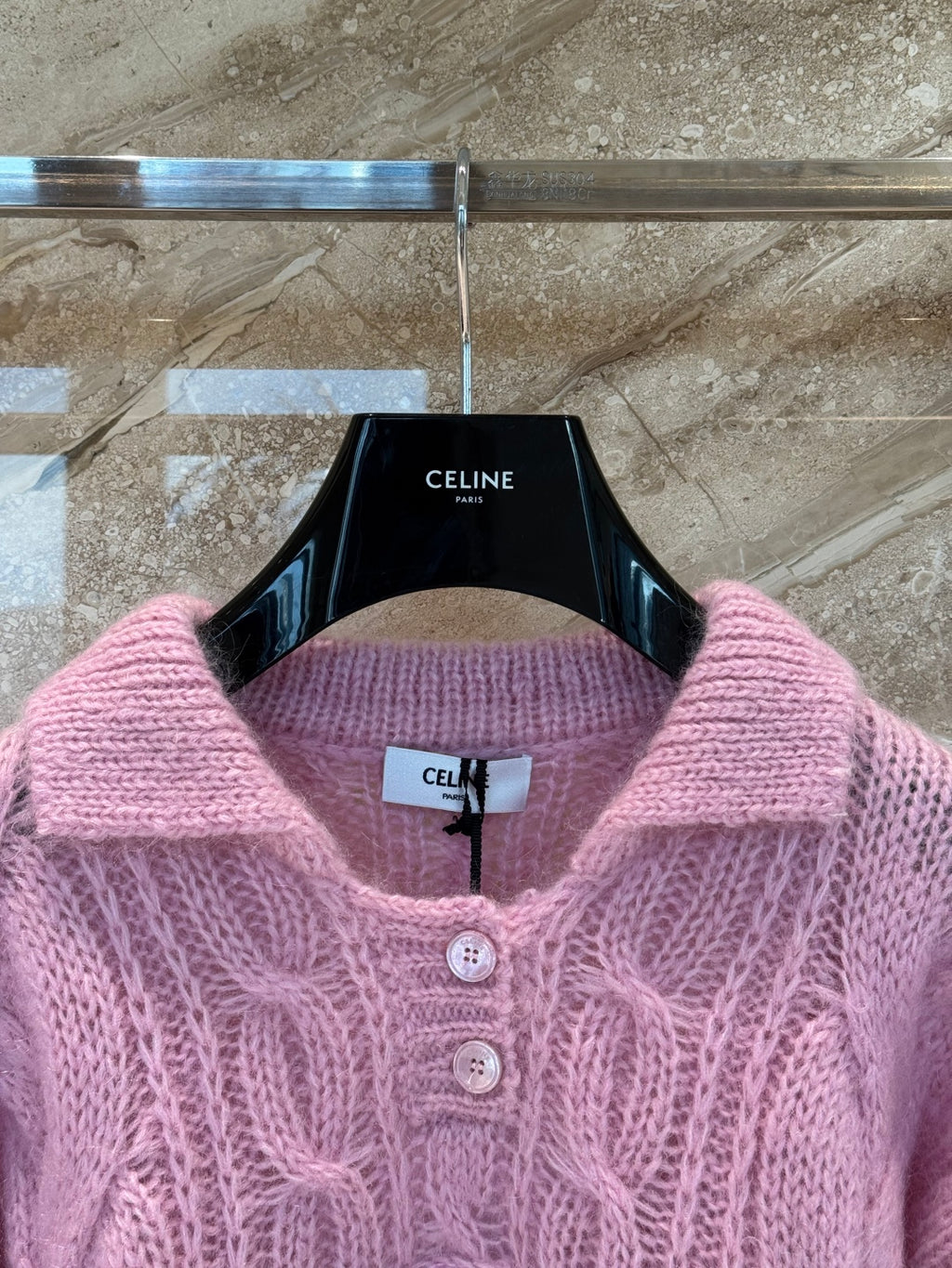 Aran Mohair Wool Sweater – Polo Collar