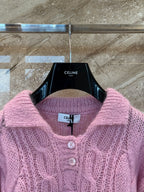 Aran Mohair Wool Sweater – Polo Collar