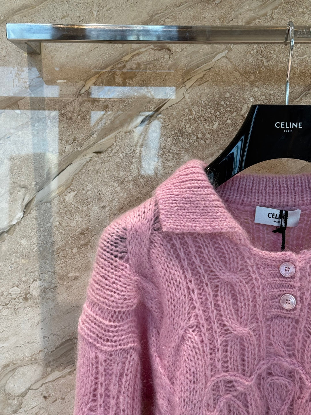 Aran Mohair Wool Sweater – Polo Collar