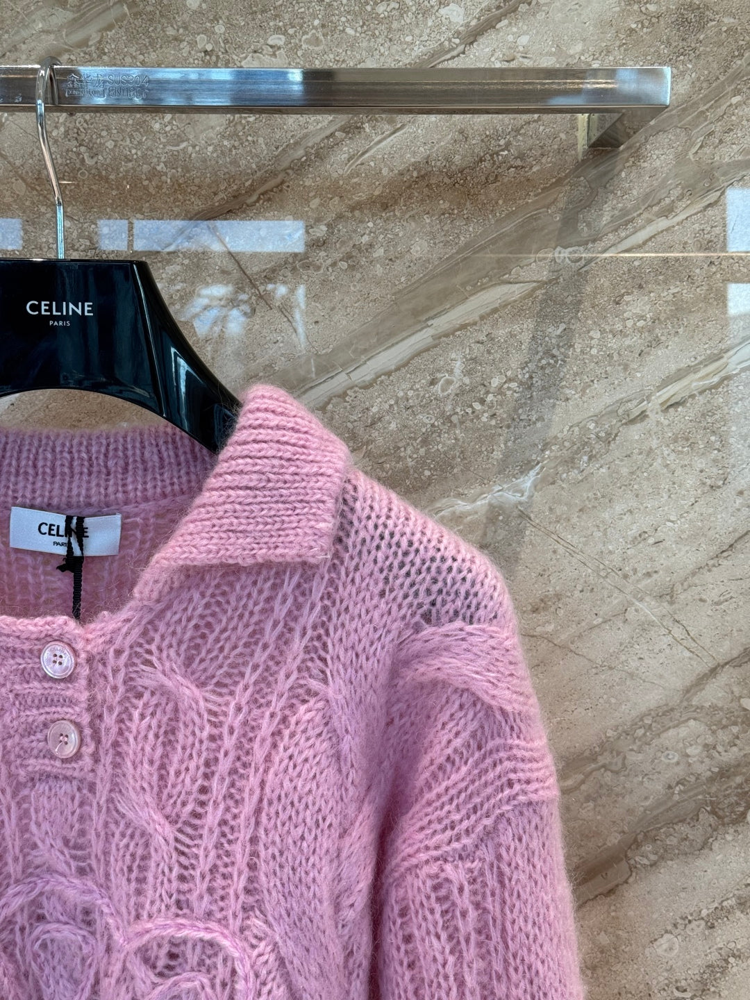 Aran Mohair Wool Sweater – Polo Collar