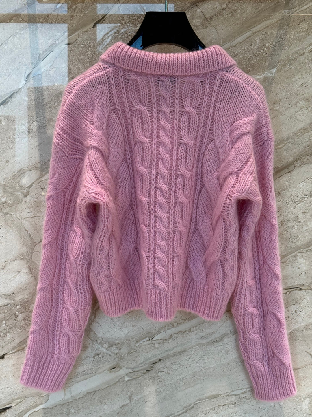 Aran Mohair Wool Sweater – Polo Collar