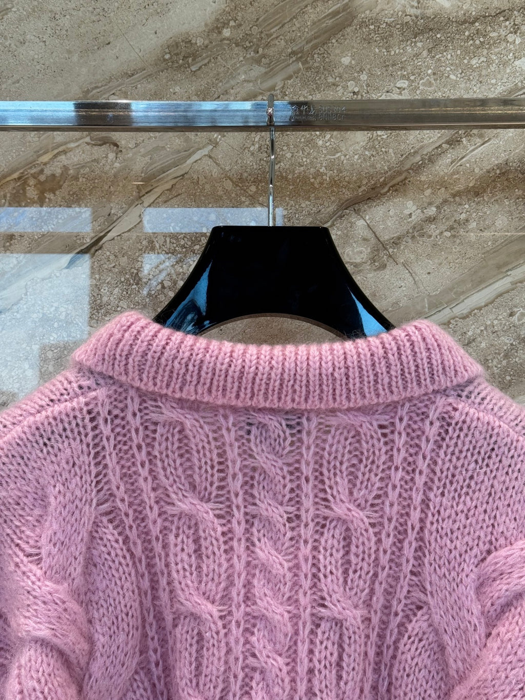 Aran Mohair Wool Sweater – Polo Collar