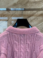 Aran Mohair Wool Sweater – Polo Collar