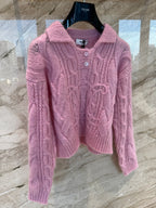 Aran Mohair Wool Sweater – Polo Collar