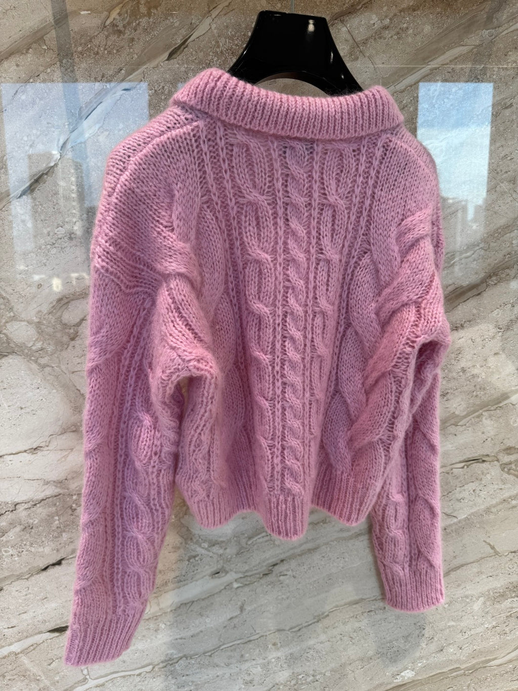 Aran Mohair Wool Sweater – Polo Collar