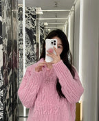 Aran Mohair Wool Sweater – Polo Collar