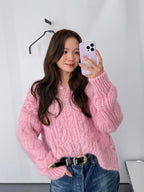 Aran Mohair Wool Sweater – Polo Collar