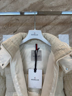 Cream Check Down Jacket – Short Hooded Puffer