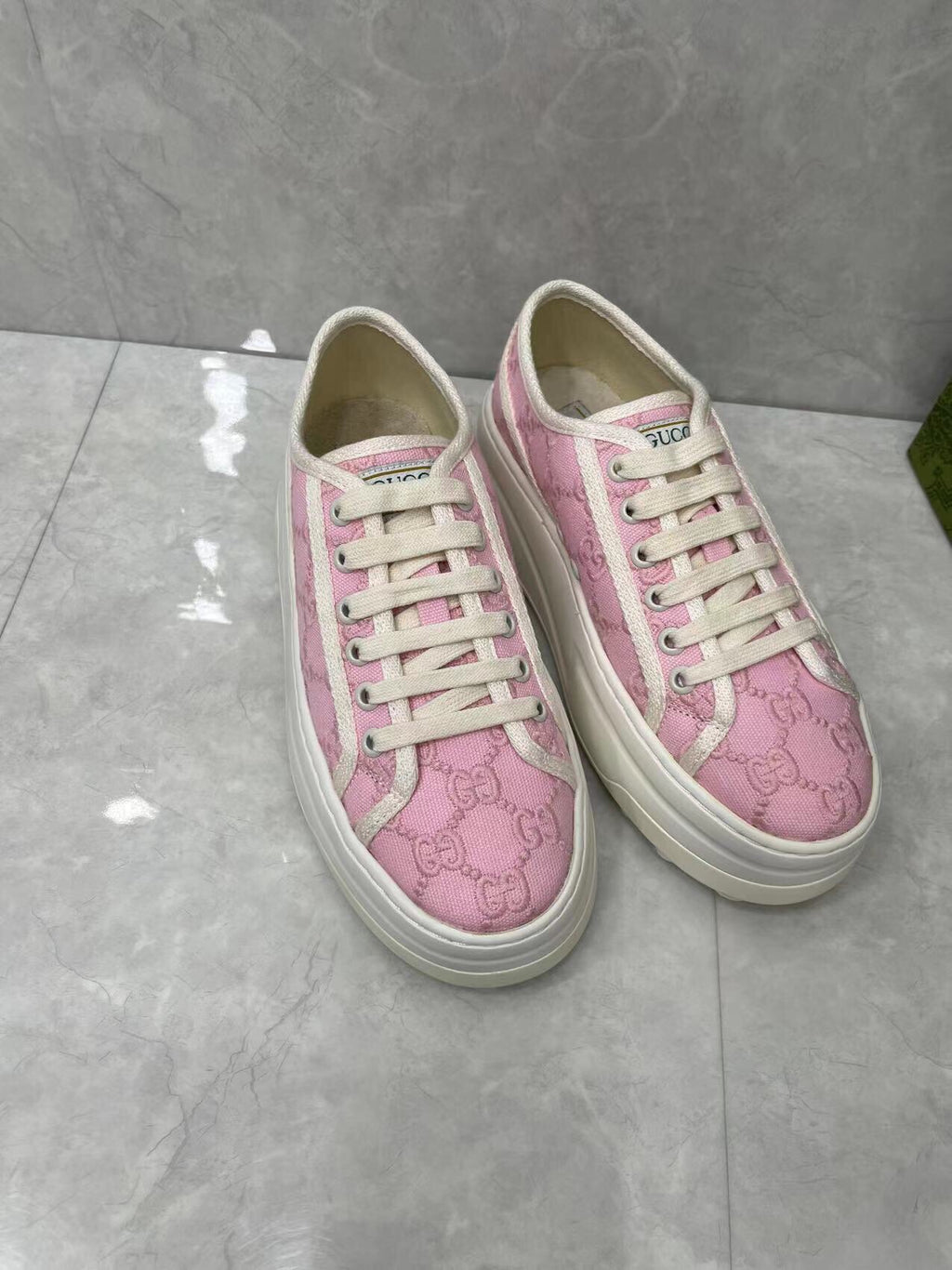Tennis 1977 – Pink G Embroidered Platform Sneaker