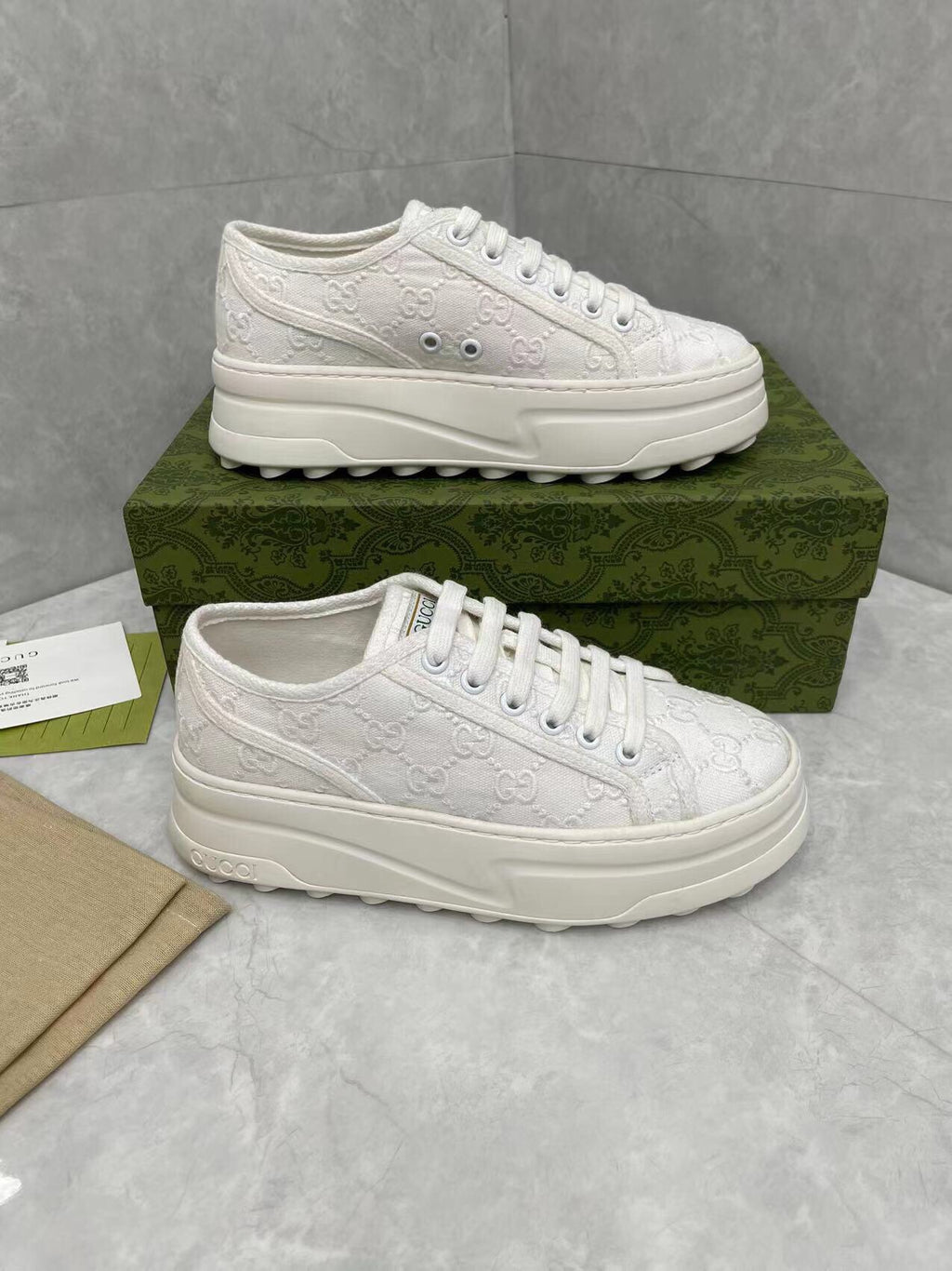 Tennis 1977 – Pink G Embroidered Platform Sneaker