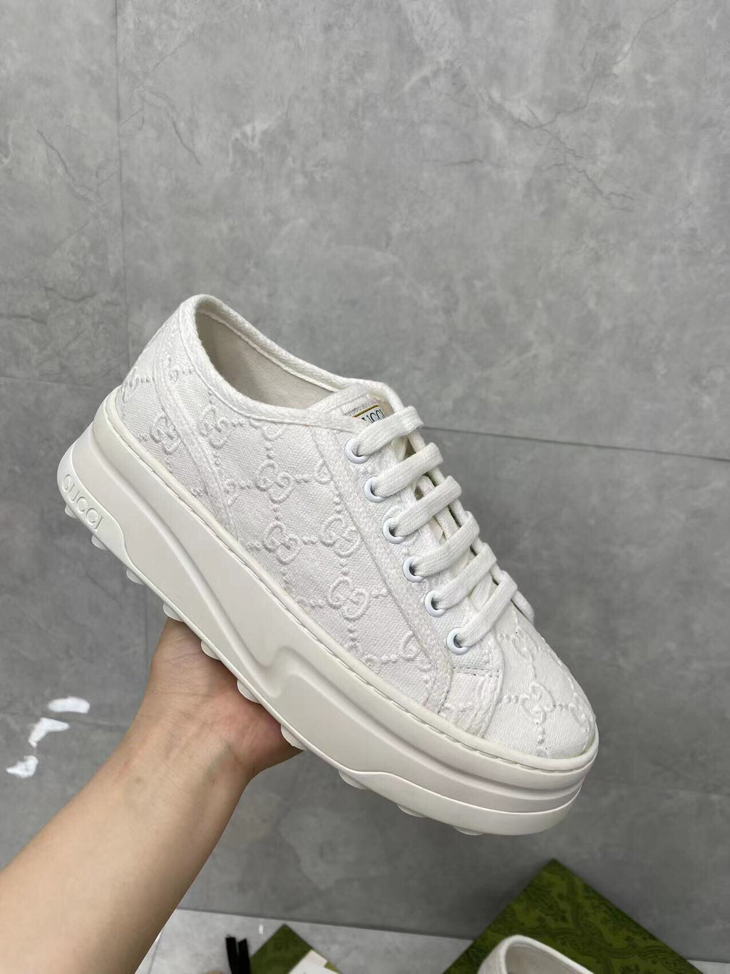 Tennis 1977 – Pink G Embroidered Platform Sneaker