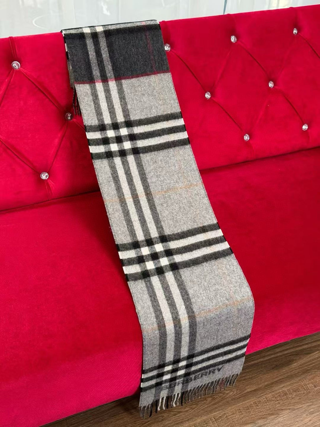 Premium Cashmere Contrast Plaid Scarf — Unisex — 30 × 168 cm
