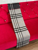 Premium Cashmere Contrast Plaid Scarf — Unisex — 30 × 168 cm