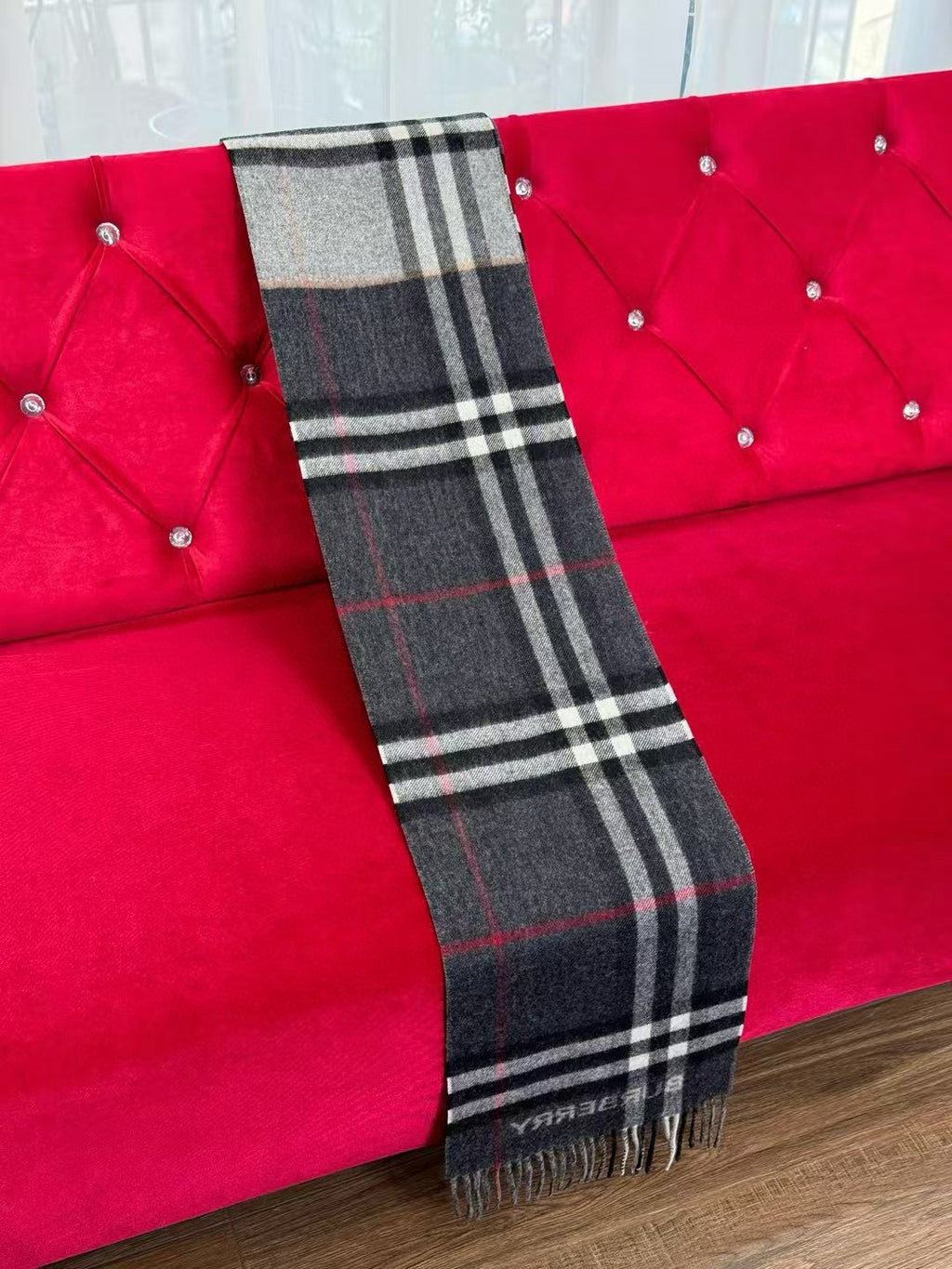 Premium Cashmere Contrast Plaid Scarf — Unisex — 30 × 168 cm