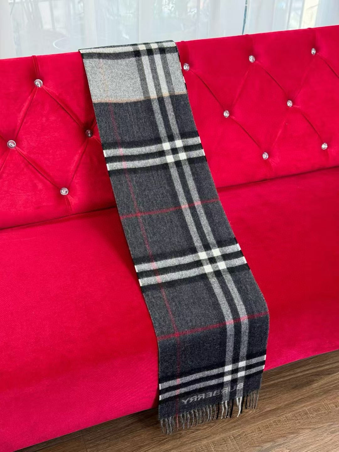 Premium Cashmere Contrast Plaid Scarf — Unisex — 30 × 168 cm