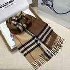 Premium Cashmere Contrast Plaid Scarf — Unisex — 30 × 168 cm