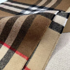 Premium Cashmere Contrast Plaid Scarf — Unisex — 30 × 168 cm