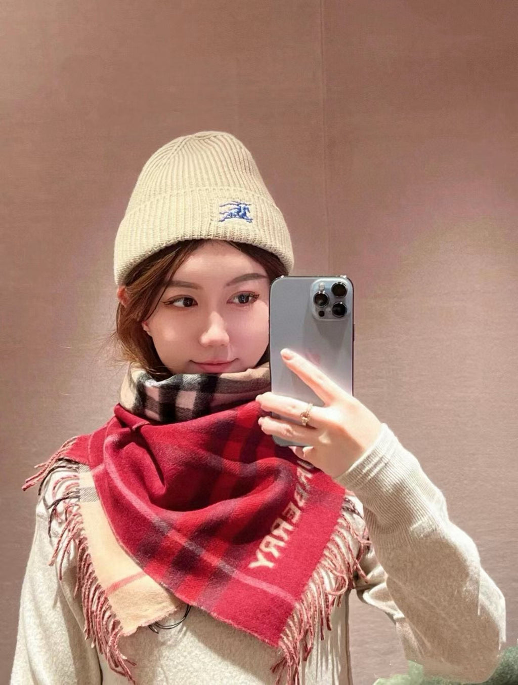 Premium Cashmere Contrast Plaid Scarf — Unisex — 30 × 168 cm