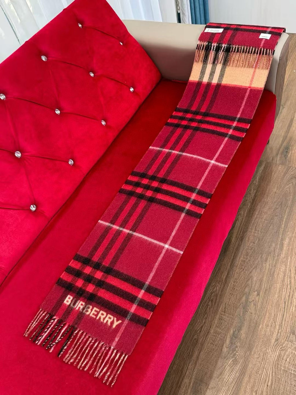 Premium Cashmere Contrast Plaid Scarf — Unisex — 30 × 168 cm