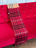 Premium Cashmere Contrast Plaid Scarf — Unisex — 30 × 168 cm