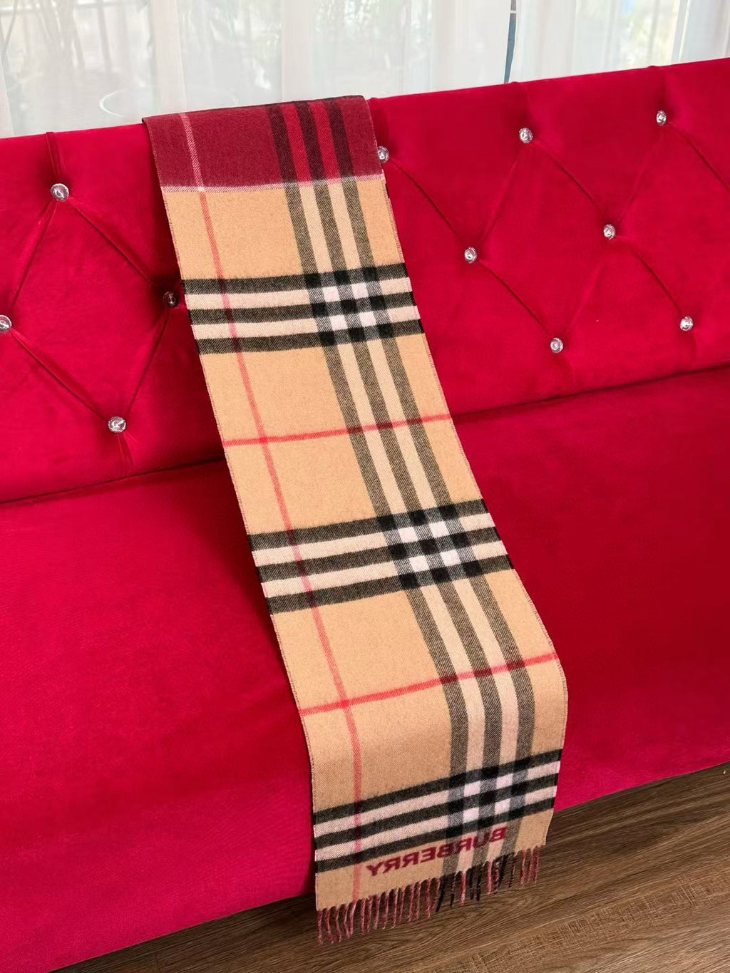 Premium Cashmere Contrast Plaid Scarf — Unisex — 30 × 168 cm