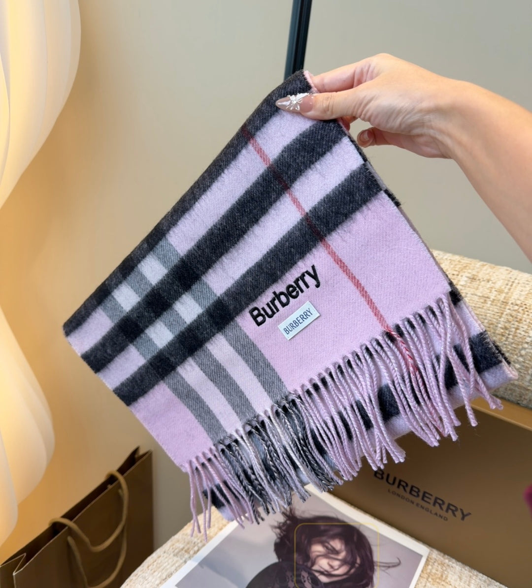 Double-Sided Cashmere Blend Scarf — Unisex — 180 × 30 cm