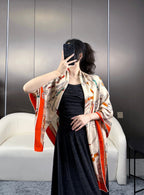 New Luxury Double-Sided Cashmere & Silk Square Scarf — 135 × 135 cm
