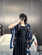 New Luxury Double-Sided Cashmere & Silk Square Scarf — 135 × 135 cm