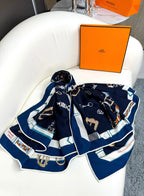 New Luxury Double-Sided Cashmere & Silk Square Scarf — 135 × 135 cm